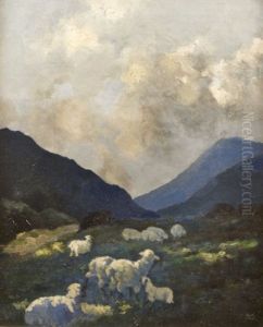 Sheep Grazing by Lilian Lucy Davidson