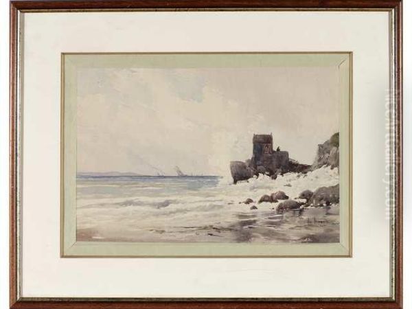 Chapelle En Bord De Mer Aquarelle Sign - view 1