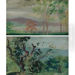 Old Apple Orchard (+ Rockland Landscape, Various Sizes; Pair) by Arthur B. Davies