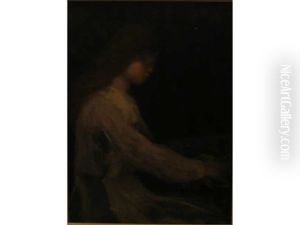 Young Girl Playing Piano by Arthur B. Davies