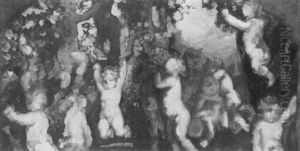 Putti Playing In The Forest by Arthur B. Davies