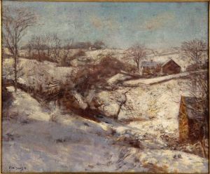 Winter Landscape With Farm Houses by Charles Harold Davis