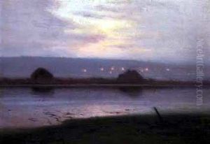 Mystic Harbor At Twilight by Charles Harold Davis
