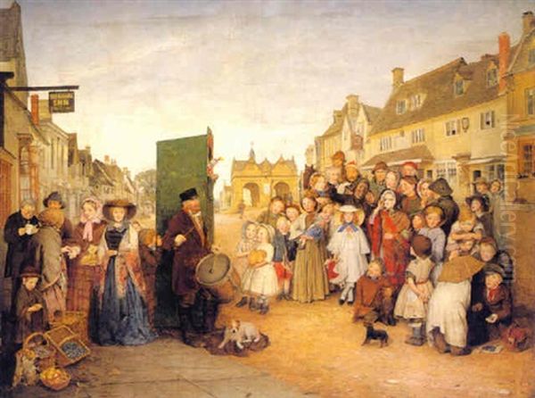 Market Scene, With A Performance Of Punch - view 1