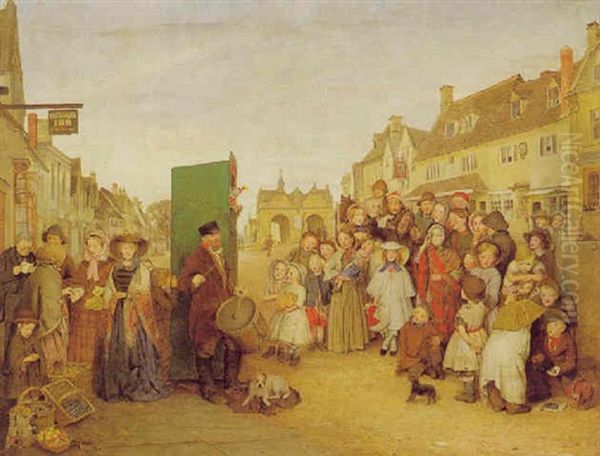 Market Scene With A Performance Of Punch - view 1