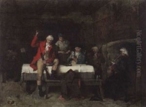 Mannergesellschaft In Einem Wirtshaus by Frederick William Davis