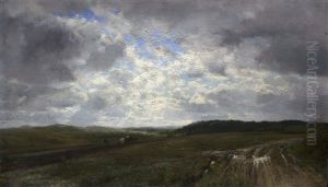 Plough Team At Work In An Extensive Landscape by Henry William Banks Davis, R.A.