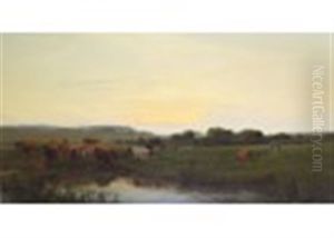 Cattle In A Meadow by Henry William Banks Davis, R.A.