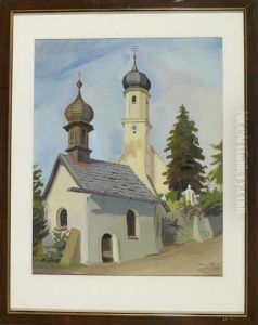 Blick Auf Eine Kapelle Vor Einer Kirche