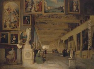 The Long Gallery Of The Uffizi, Florence The Long Gallery Of The Uffizi, Florence