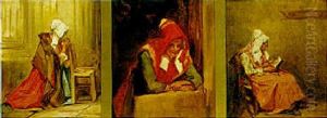 Study Of Flemish Woman Praying by John Scarlett Davis