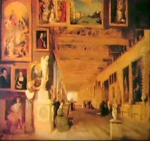 The Long Gallery Of The Uffizi by John Scarlett Davis