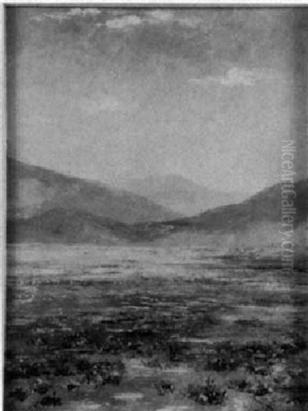 Mountainous Desert Landscape In Spring - view 1