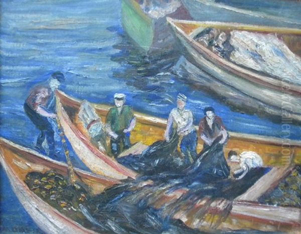 Fishermen Hauling In Nets - view 1