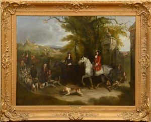 Sir R. De Coverly And His Hounds by Richard Barrett Davis