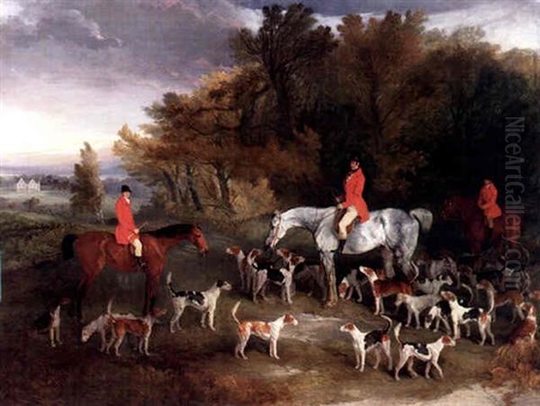 Jaktscen Med John Musters Esq. Of Colwick. I Bakgrunden Annesley Hall, Notts - view 1