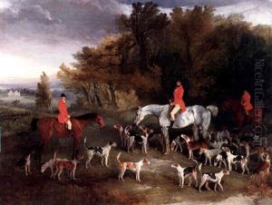 Jaktscen Med John Musters Esq. Of Colwick. I Bakgrunden Annesley Hall, Notts