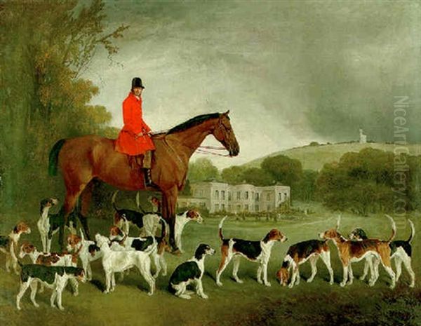 Richard Burton With The Tedworth Hounds, With Tedworth Hall And A Folly Beyond - view 1