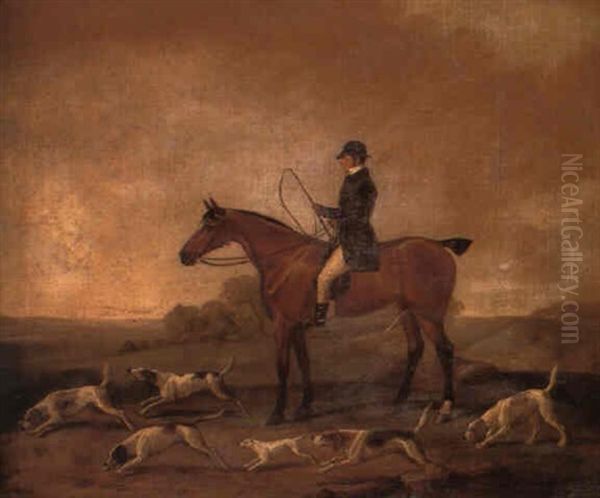 A Huntsman And Hounds In A Wooded Landscape - view 1
