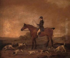A Huntsman And Hounds In A Wooded Landscape by Richard Barrett Davis