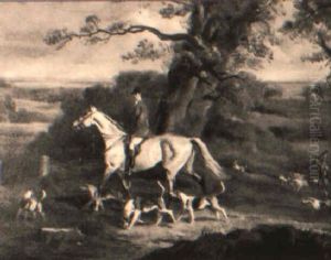 Huntsmen And Hounds Entering A Wood by Richard Barrett Davis
