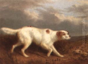 An English Setter In A Landscape by Richard Barrett Davis