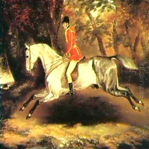Charles Davis, The Artist's Brother, On His Grey Hunter "hermit" - view 1
