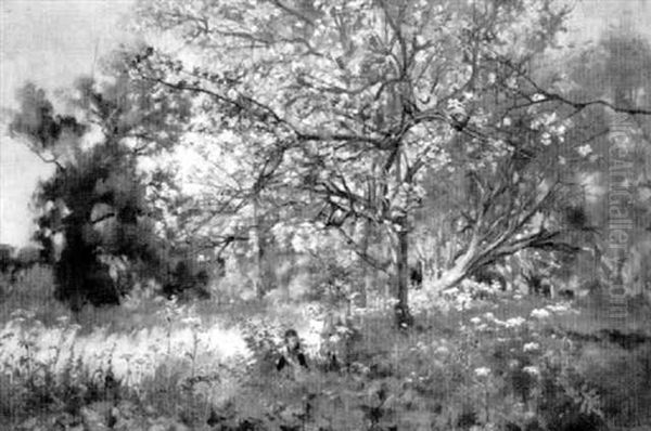 Children Picking Spring Flowers - view 1