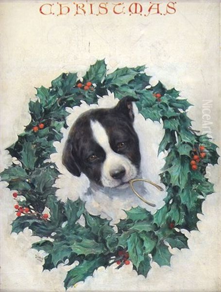 Puppy Holding Wishbone In Mouth Surrounded By Wreath (magazine Cover Illus. For Life) - view 1