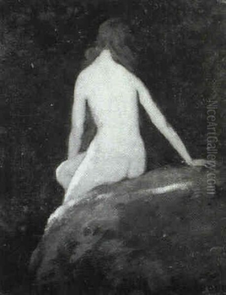 Sunbeam/bather Seated Upon A Rock - view 1