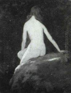 Sunbeam/bather Seated Upon A Rock