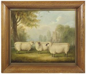 Sheep In A Landscape With A Church Beyond Sheep In A Landscape With A Church Beyond