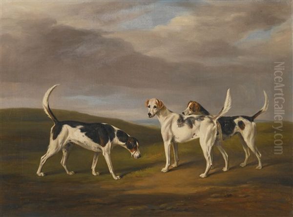 Blue Cap, Selim And Brides Maid, Three Hounds In A Landscape - view 1