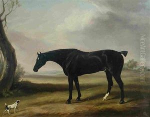 A Hunter And A Dog In A Landscape by William Henry Davis