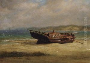 Wreck On Poquot Beach, Port Jefferson Harbor by William Moore Davis