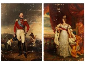 Portrait Des Russischen Zaren Nikolaus I. (+ Portrait Der Zarin Alexandra Feodorowna; Pair)