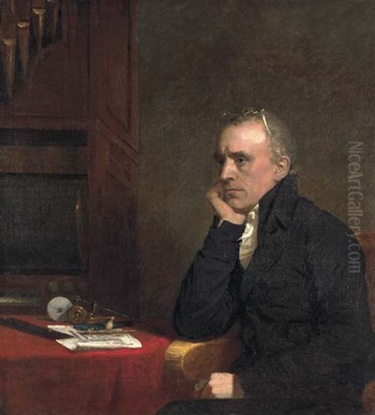 Portrait Benjamin Flight Seated At A Table By An Organ - view 1