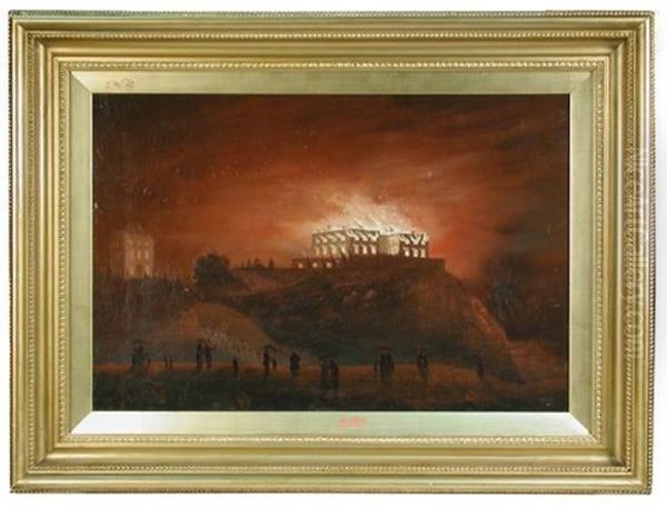 Nottingham Castle On Fire, 10 October 1831 - view 1