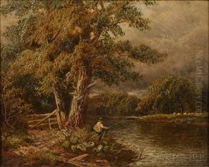 Fisherman At A Lake by Henry Dawson