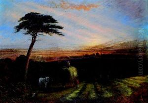 Haymaking Evening Over Sutton Coldfield Near Handsworth Old Church (collab. With Ernest Parton)