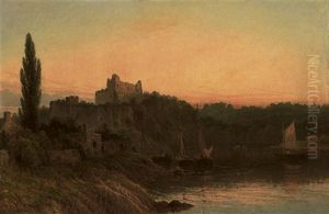 River Scene With Ruin River Scene With Ruin