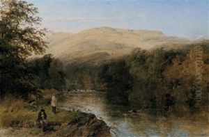 Fishing In A Mountainous Landscape Fishing In A Mountainous Landscape