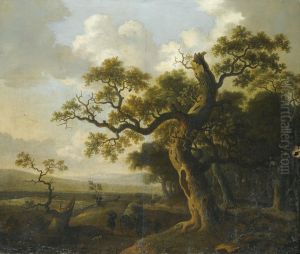Landscape With A Wagon Near An Oak Tree Landscape With A Wagon Near An Oak Tree