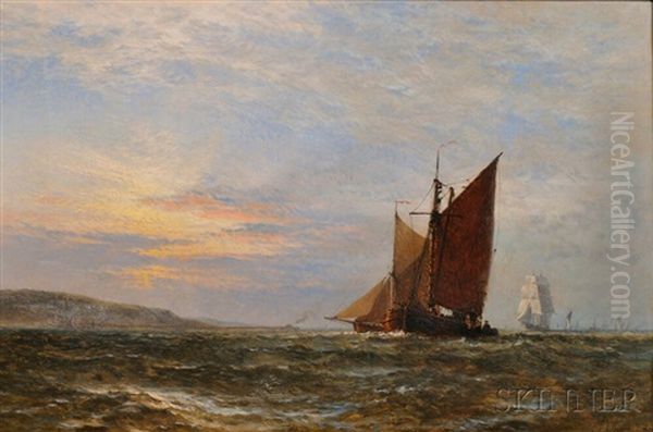 Coastal Shipping At Sunset - view 1