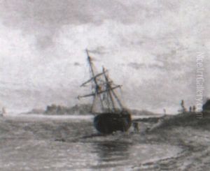 Isle Of Wight Seen From Christchurch by Henry Thomas Dawson