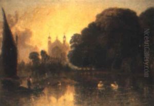 View Of Eton College From The Thames by Henry Thomas Dawson