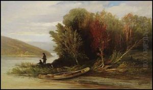 Micmacs Fishing And Birch Canoe