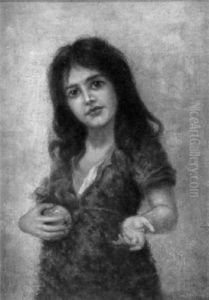 Young Girl With An Apple by Francis Day