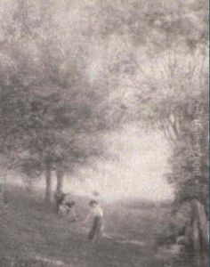 Figures In An Idyllic Landscape by James Francis Day