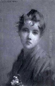 Portrait Of A Girl With Flowers by James Francis Day
